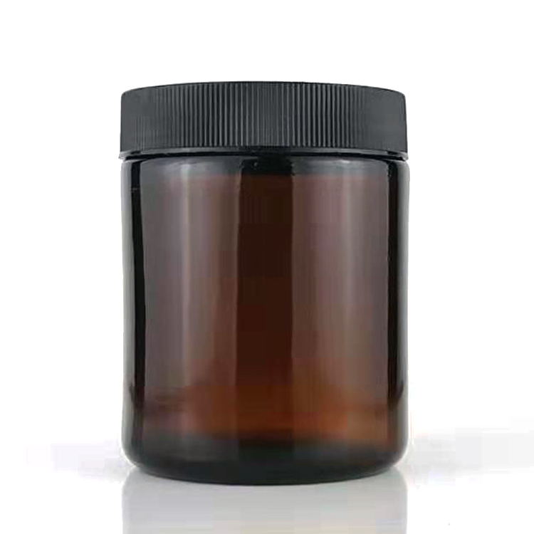 amber glass jar amber candle with metal lid 8oz 200ml 250ml