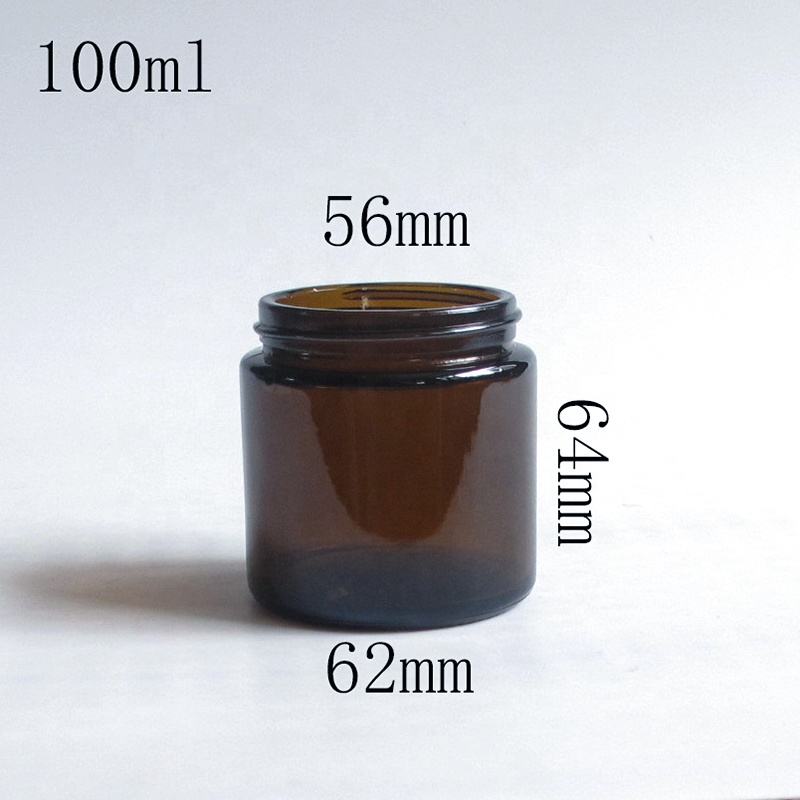 amber glass jar with Black screw cap and spacer