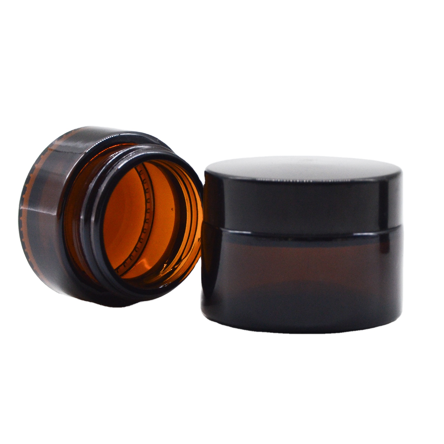 amber material  5G 10G 20G 30G 50G eco lotion round raw weeds herbs bottle skin face cream glass jar emulsion ABS lid cosmetic