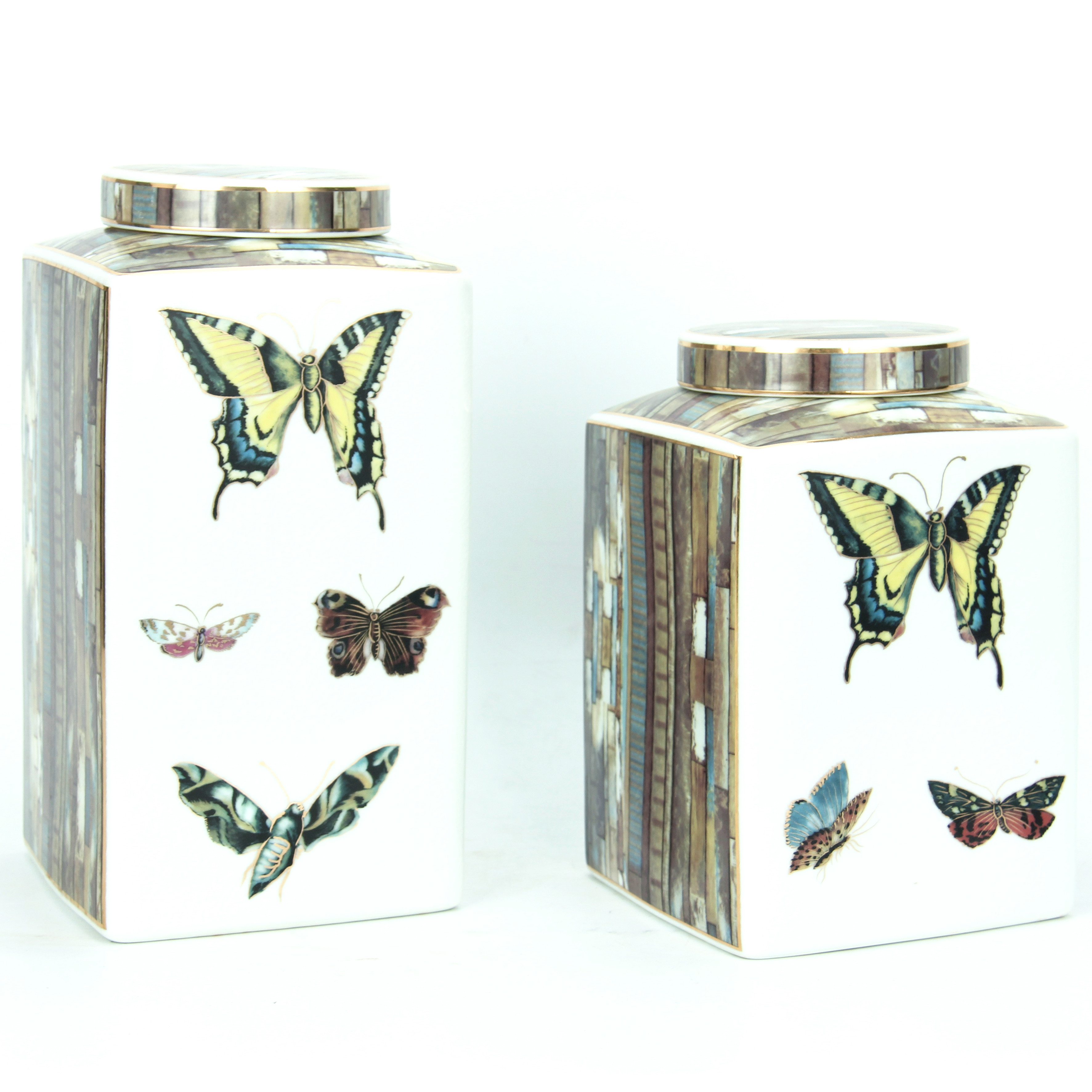 antique ceramics custom jar lids custom storage jar label white square jar sets butterflies home decor