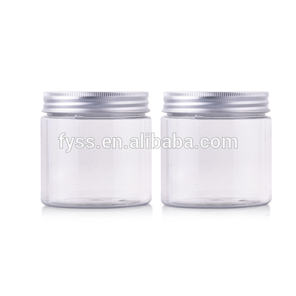attractive manufacturer plastic cosmetic jar with metal lids printed
