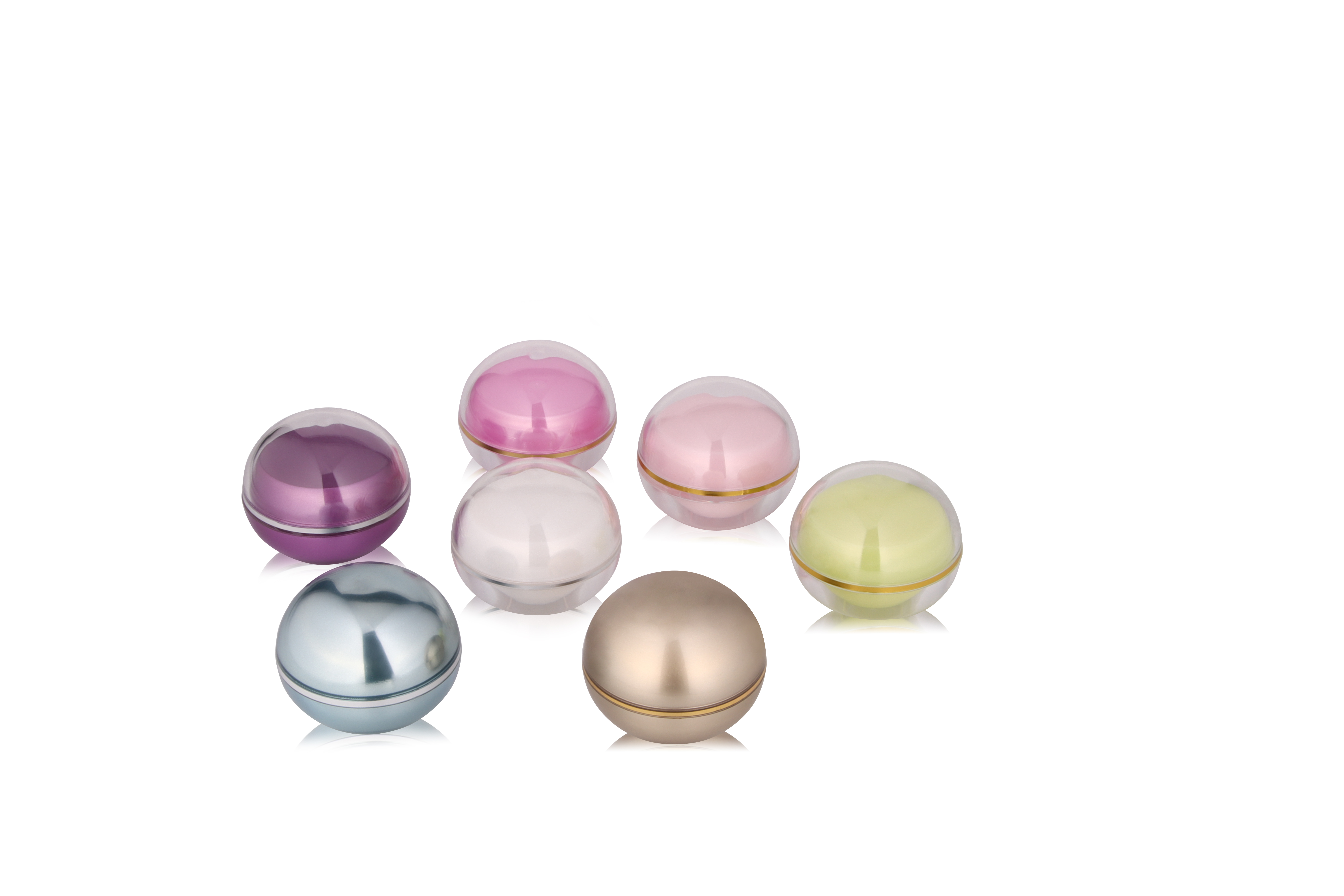 ball shape 10g White Plastic jar Wholesale jar with gold lid