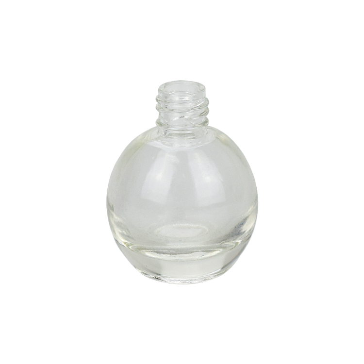 ball shape 10ml clear glass cosmetic makeup sample bottle with gold push dropper