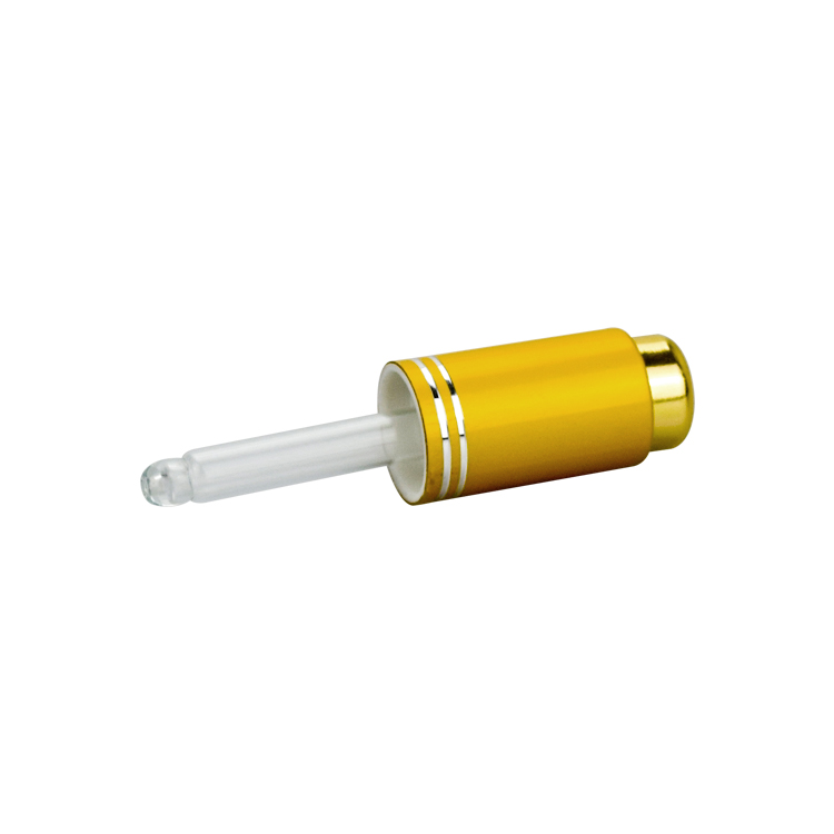 ball shape 10ml clear glass cosmetic makeup sample bottle with gold push dropper