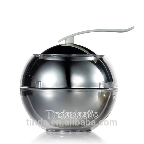 ball shape 30g 50g acrylic plastic facial cream empty jars for cosmetics packaging