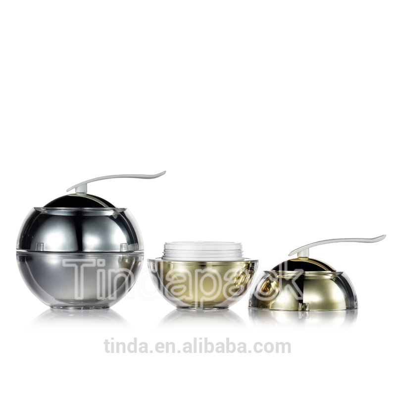 ball shape 30g 50g acrylic plastic facial cream empty jars for cosmetics packaging