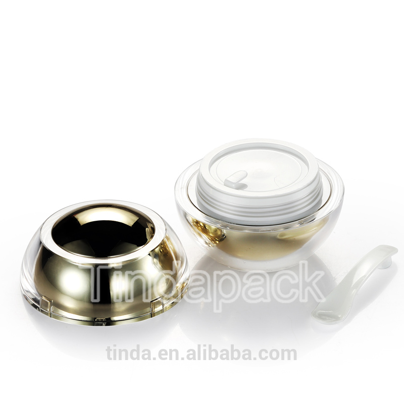 ball shape 30g 50g acrylic plastic facial cream empty jars for cosmetics packaging