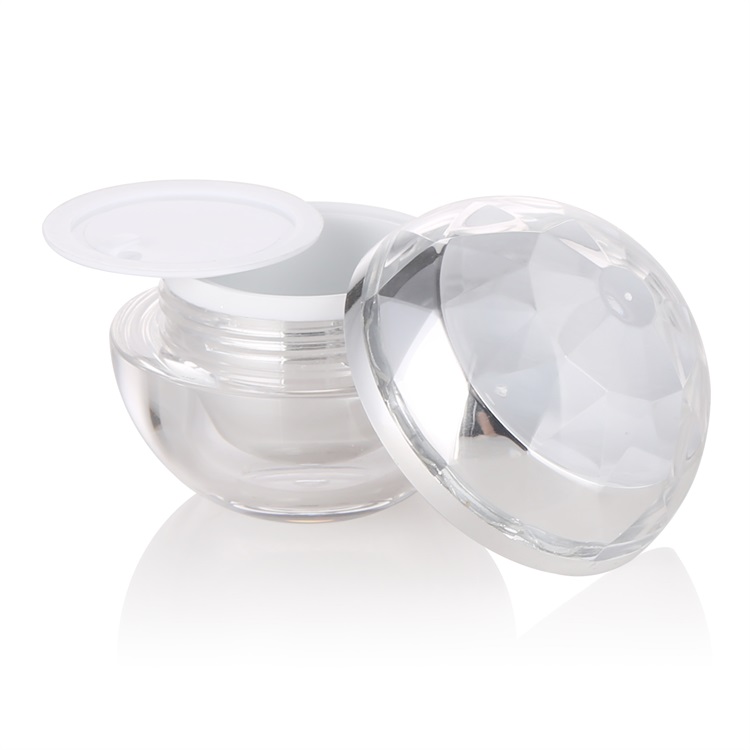 ball shape jar 15g 30g 50g silver acrylic makeup eye BB cream jar for personal care