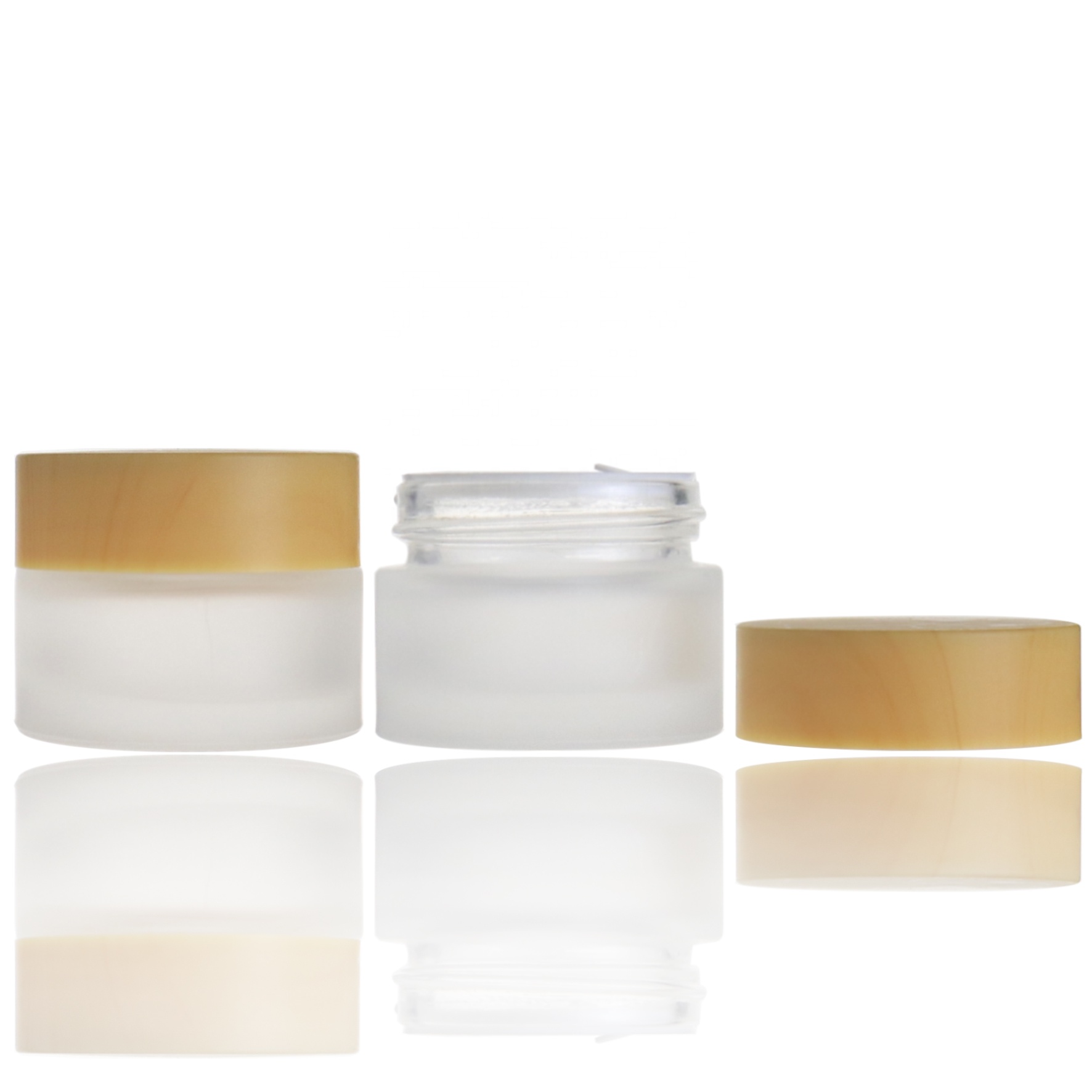 bamboo 20g glass frosted face cream cosmetic jar