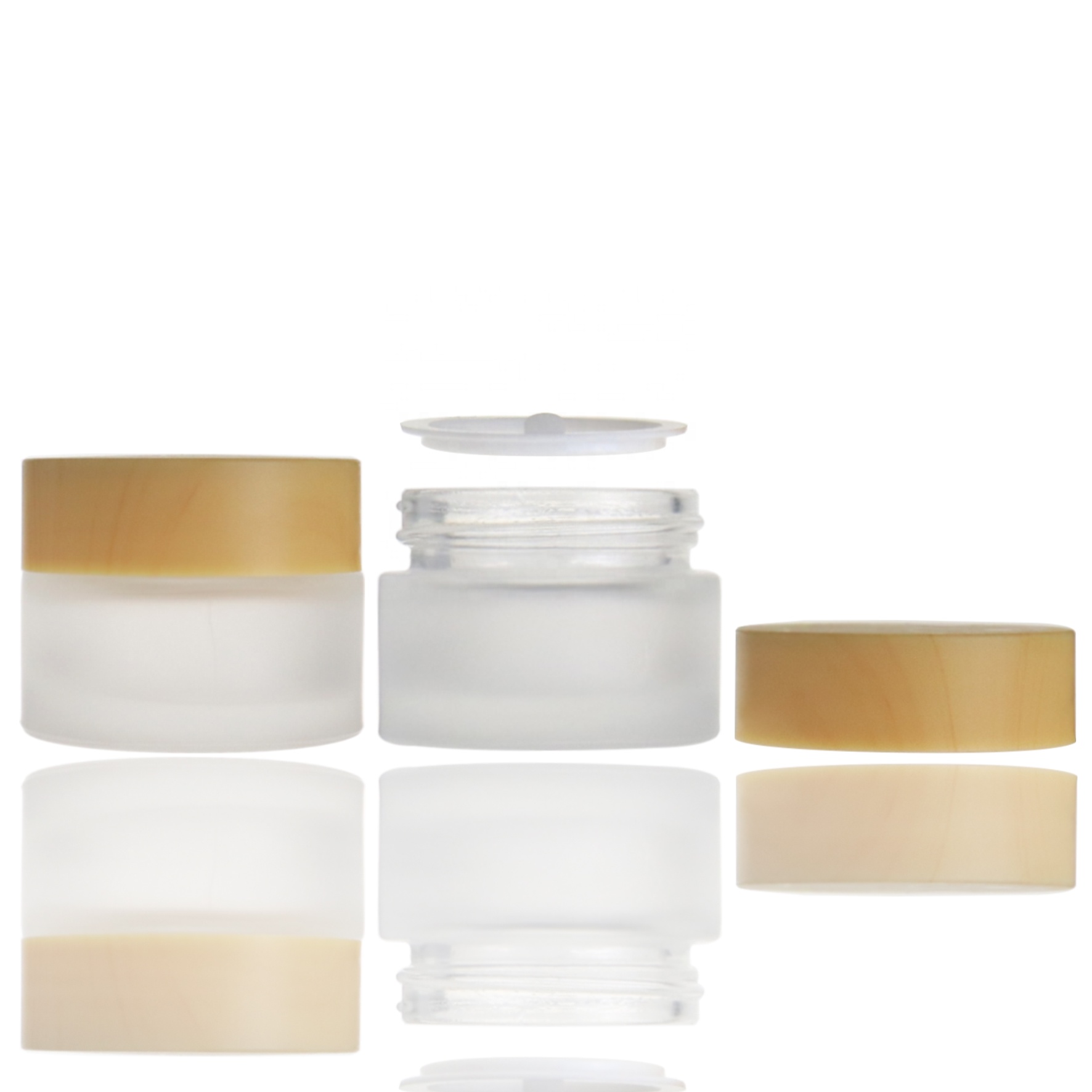 bamboo 20g glass frosted face cream cosmetic jar