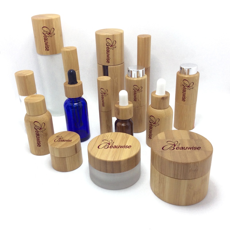 bamboo bottle cosmetic jar packaging great for shampoo shower gel or other liquids