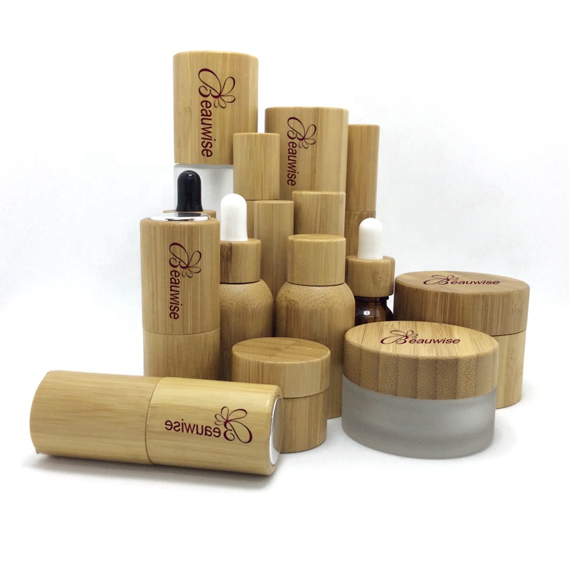 bamboo bottle cosmetic jar packaging great for shampoo shower gel or other liquids