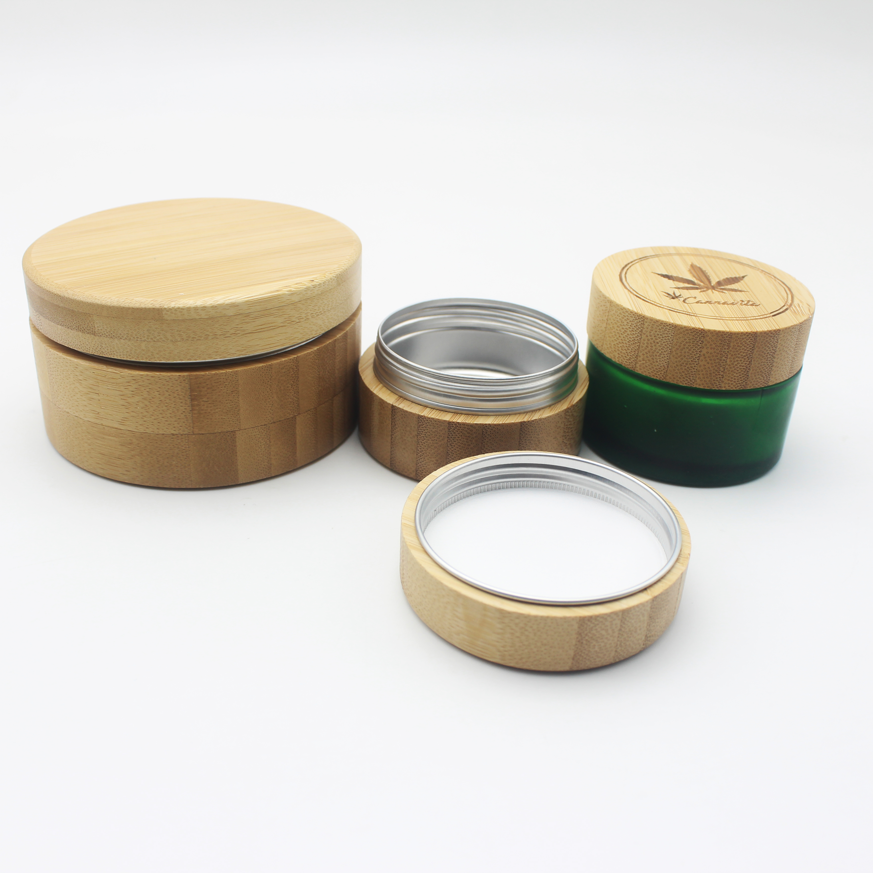 bamboo candle can aluminum jar container for beard balm BP-329K