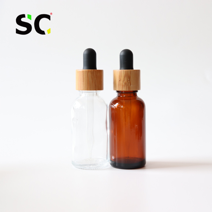 bamboo cap 30 ml essential beard oil bottle 1 oz 30ml tincture dropper bottle with measurement markings