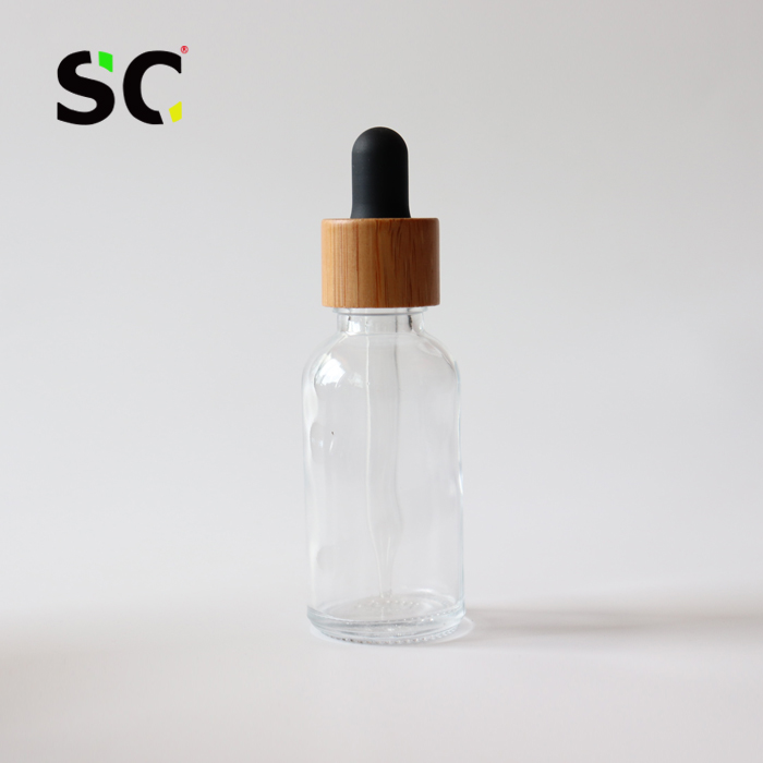 bamboo cap 30 ml essential beard oil bottle 1 oz 30ml tincture dropper bottle with measurement markings