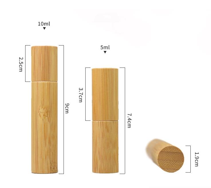 bamboo cap empty roll on glass bottle 10 ml roller ball perfume bottle with bamboo lid