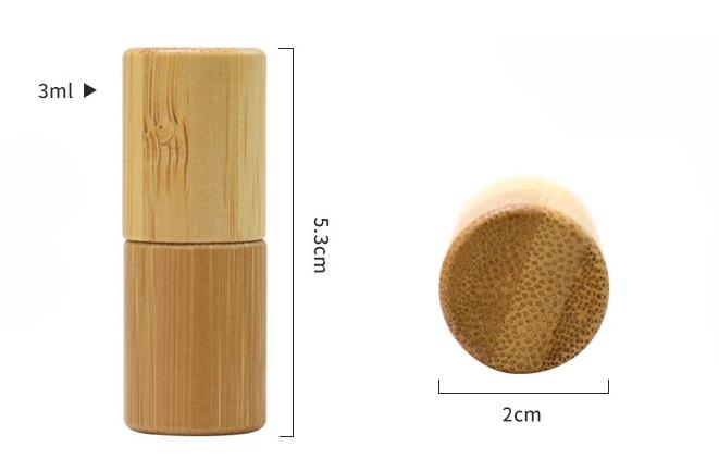 bamboo cap empty roll on glass bottle 10 ml roller ball perfume bottle with bamboo lid