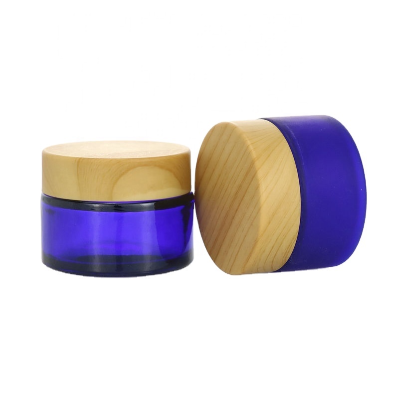 bamboo cap round shape amber black acrylic jar container / Elegant empty cream jars with black lid