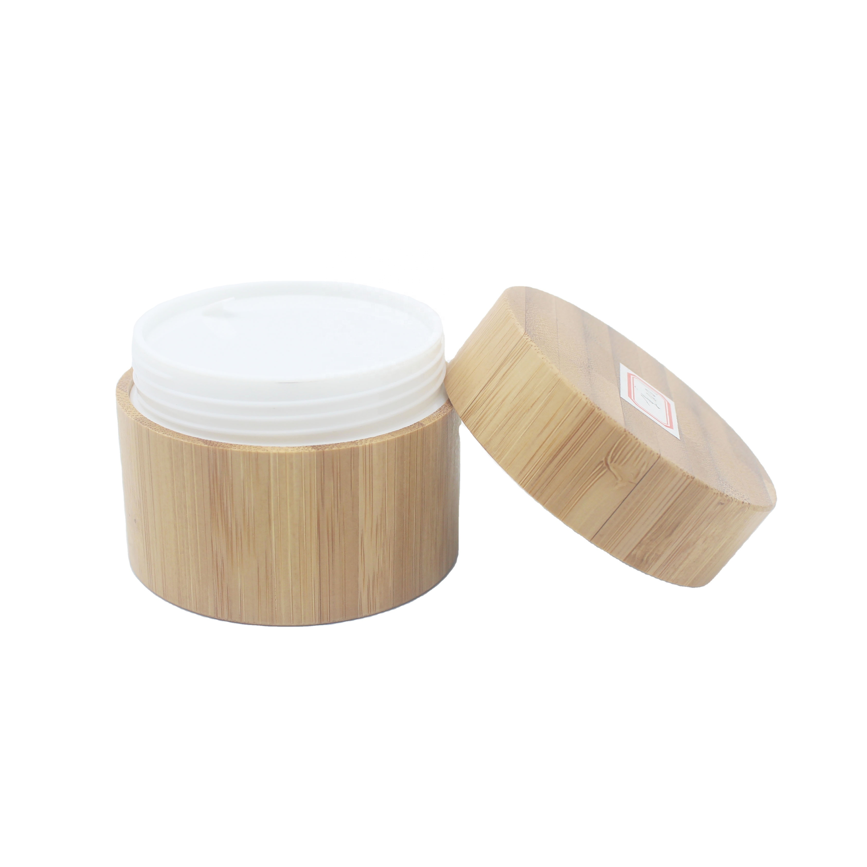 bamboo container jar cosmetic cream packaging wholesale pp cream jar 50g 100g BBJ-221