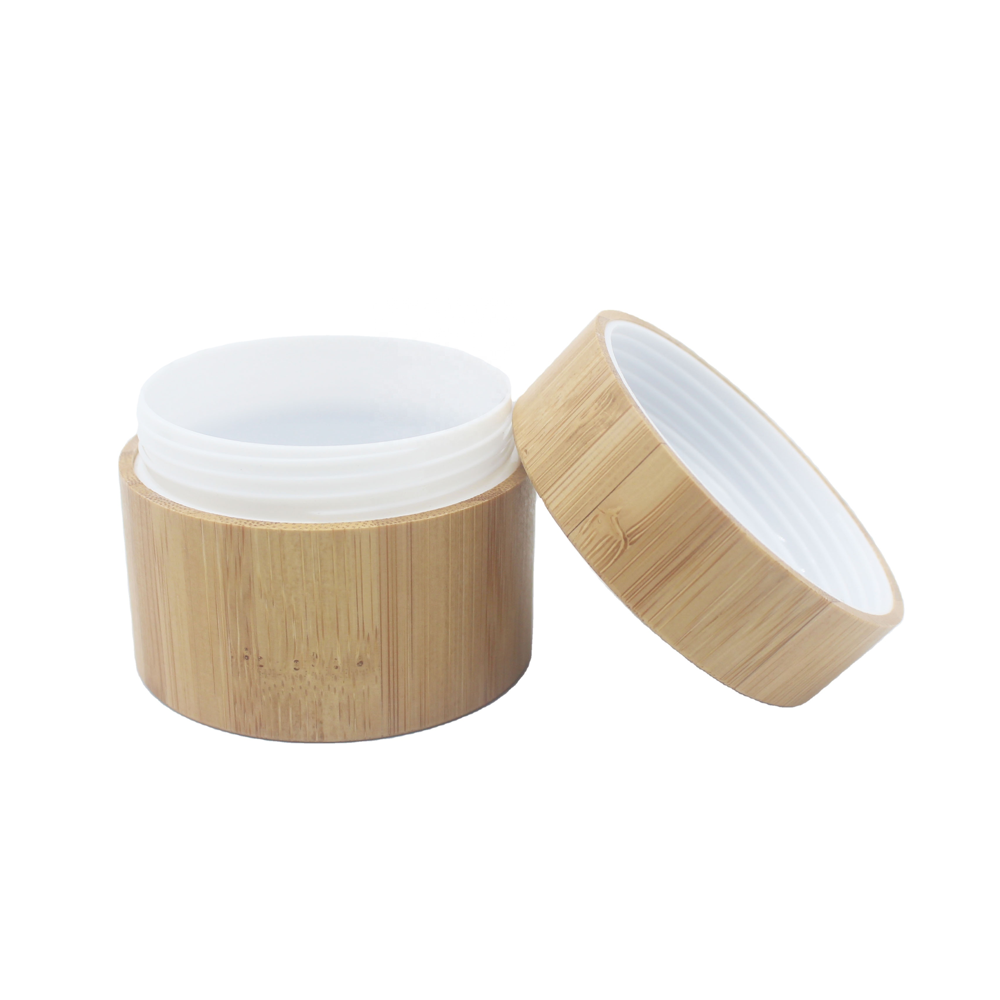 bamboo container jar cosmetic cream packaging wholesale pp cream jar 50g 100g BBJ-221