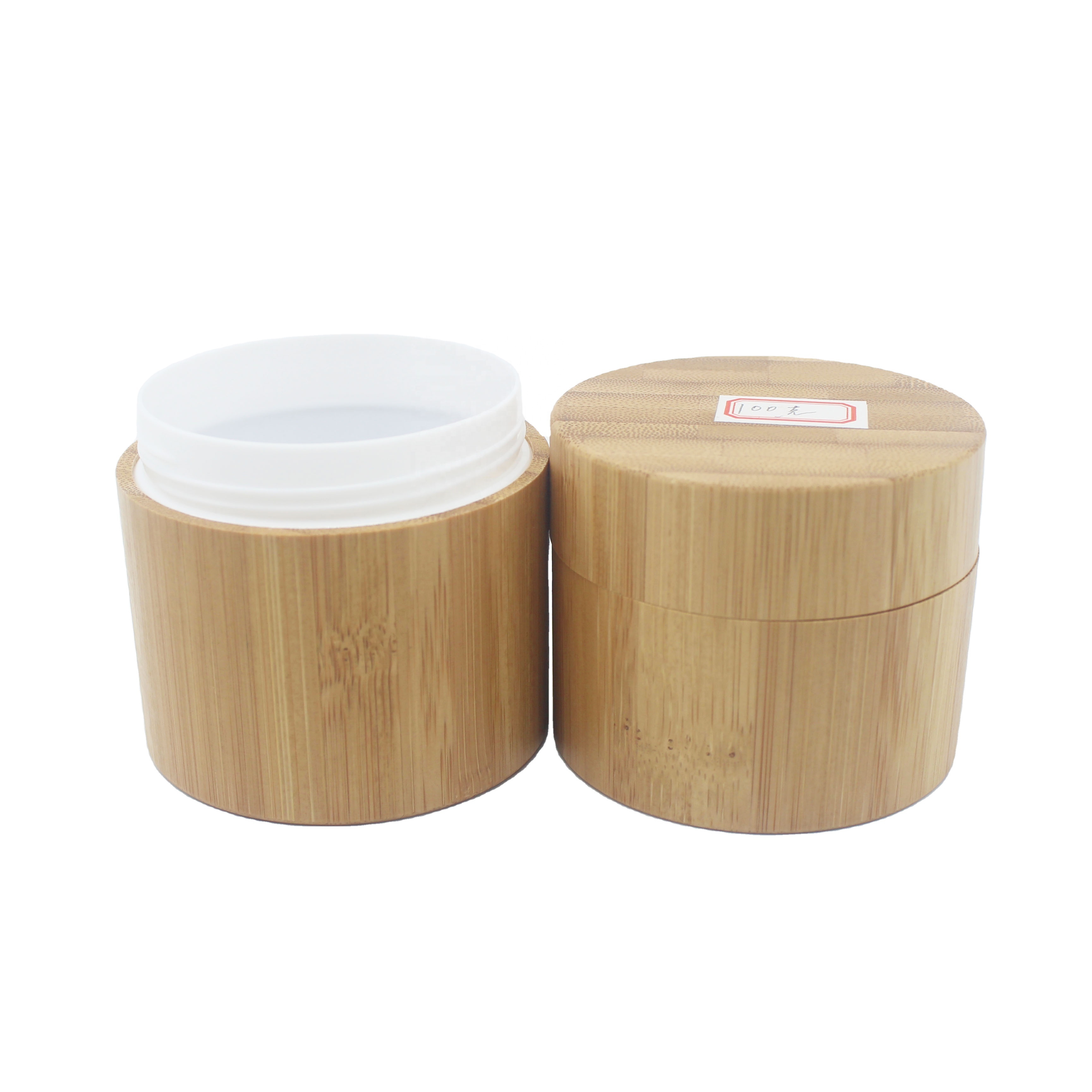 bamboo container jar cosmetic cream packaging wholesale pp cream jar 50g 100g BBJ-221