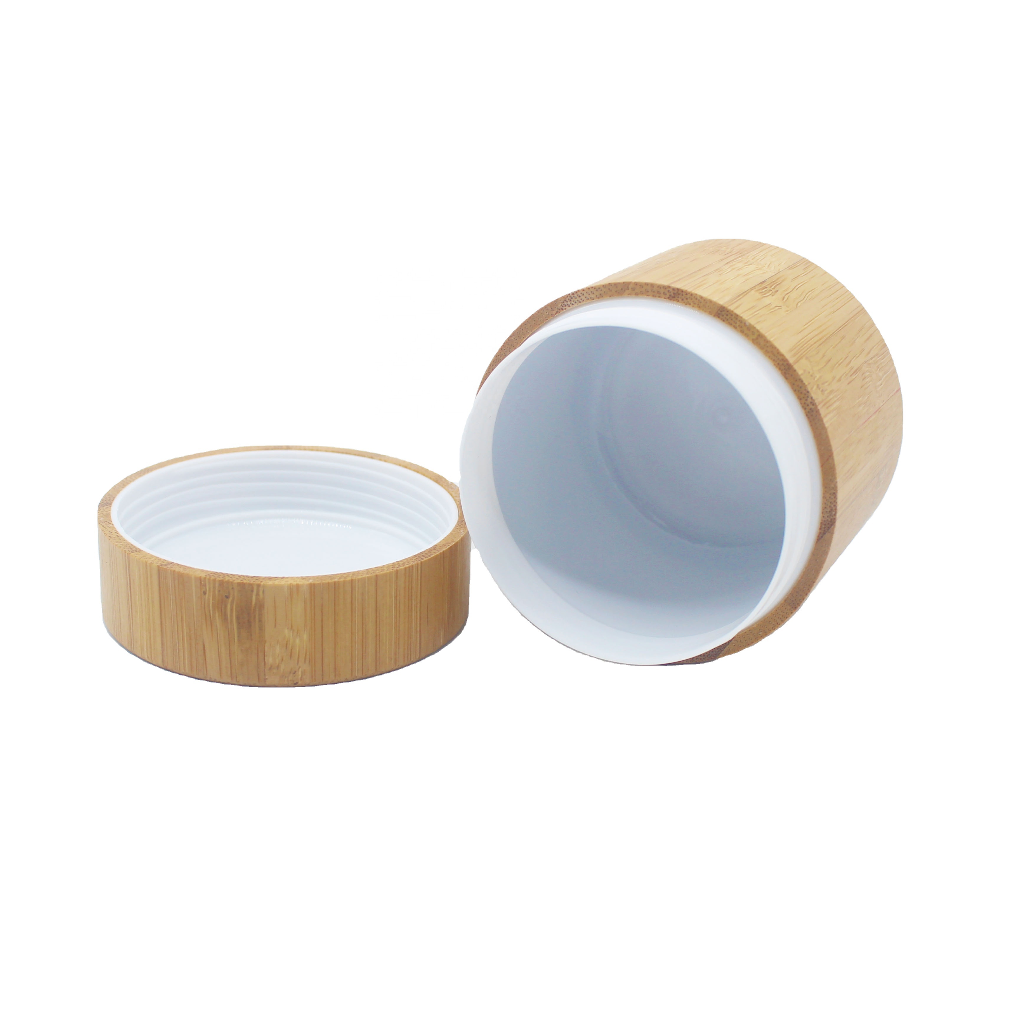 bamboo container jar cosmetic cream packaging wholesale pp cream jar 50g 100g BBJ-221