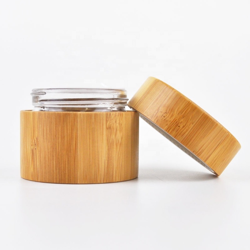 bamboo cosmetic jar 200g 250g 10g 5g 30g 50g 100g bamboo cream jars with bamboo cap for mask face cream