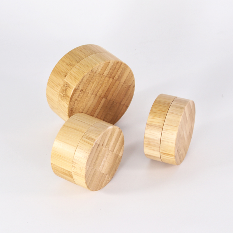 bamboo cosmetic jars 10g 15g 30g 50g 100g covered bamboo skin care hair cream plastic jar container