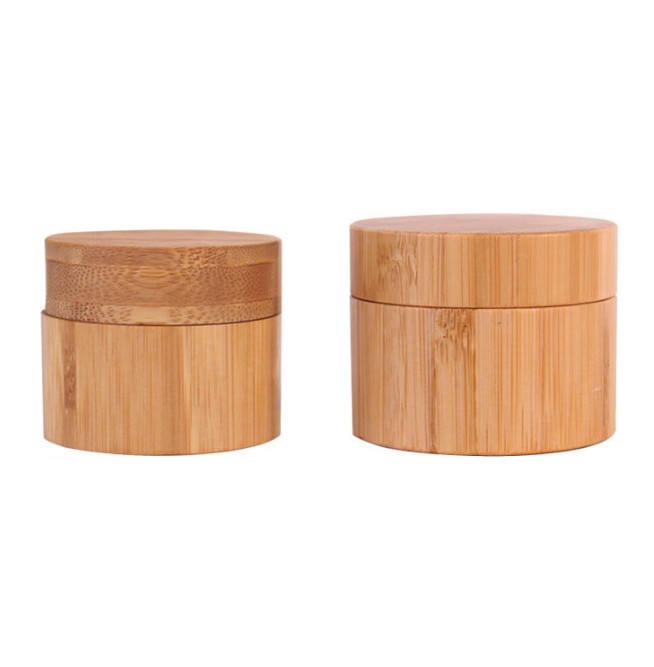bamboo cosmetic packaging 100ml clear frosted glass cream jar with wooden lid 100ml bamboo jars