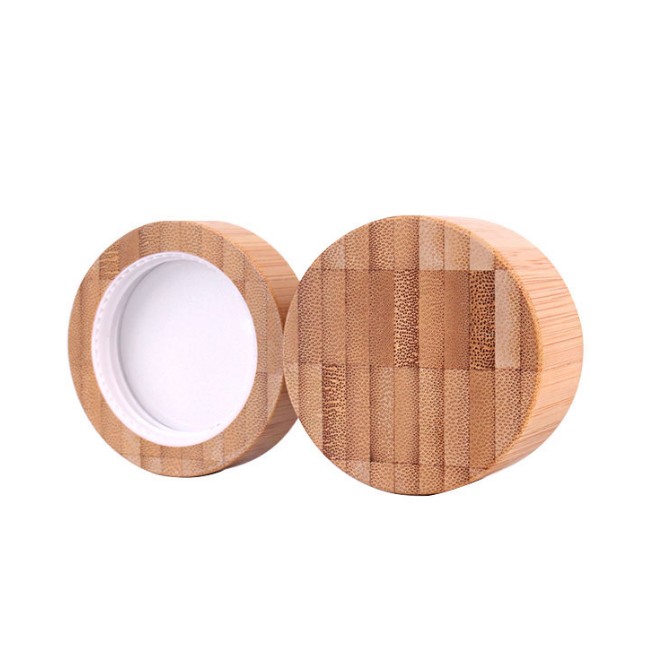 bamboo cosmetic packaging 100ml clear frosted glass cream jar with wooden lid 100ml bamboo jars