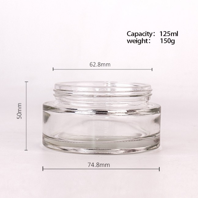 bamboo cosmetic packaging 20ml 30ml 50ml 100mlclear frosted glass jar with natural engraved LOGO bamboo lid
