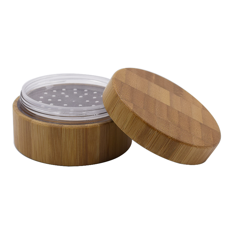 bamboo cosmetic packaging 30g make up powder case bamboo powder container