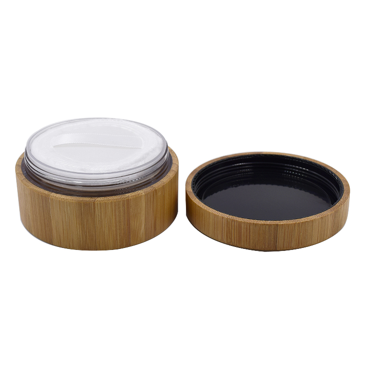 bamboo cosmetic packaging 30g make up powder case bamboo powder container