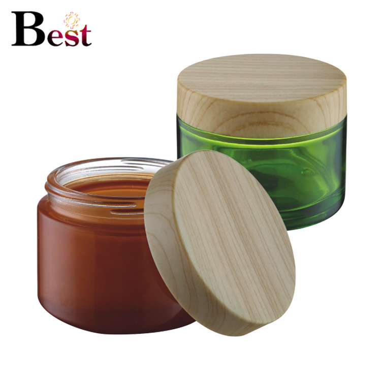 bamboo cosmetic packaging 50g 100g round cosmetic container candle jar bamboo jars
