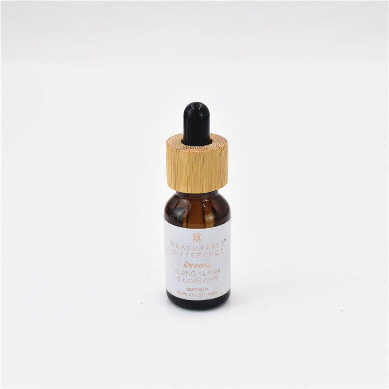 bamboo craft cosmetic glass bottle customized color cosmetics packing essential oil bottles with dropper