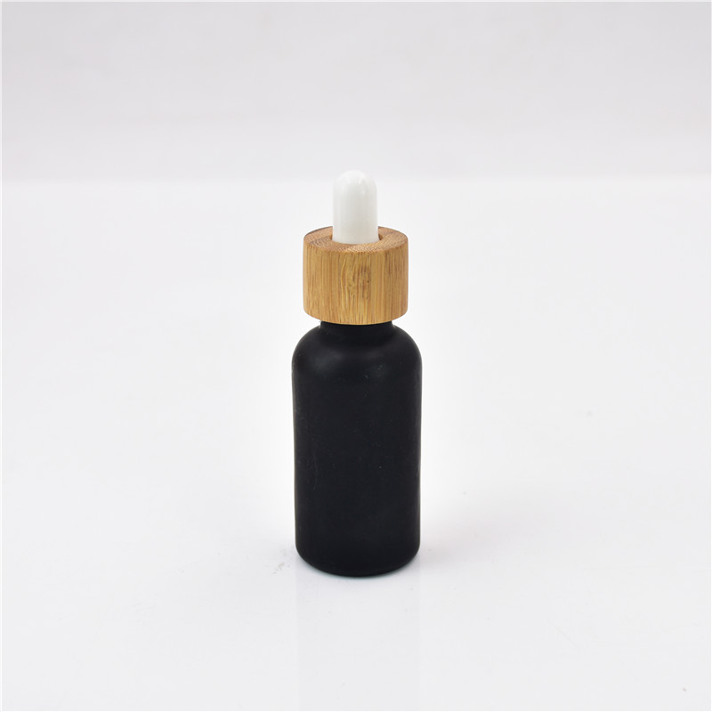 bamboo craft cosmetic glass bottle customized color cosmetics packing essential oil bottles with dropper