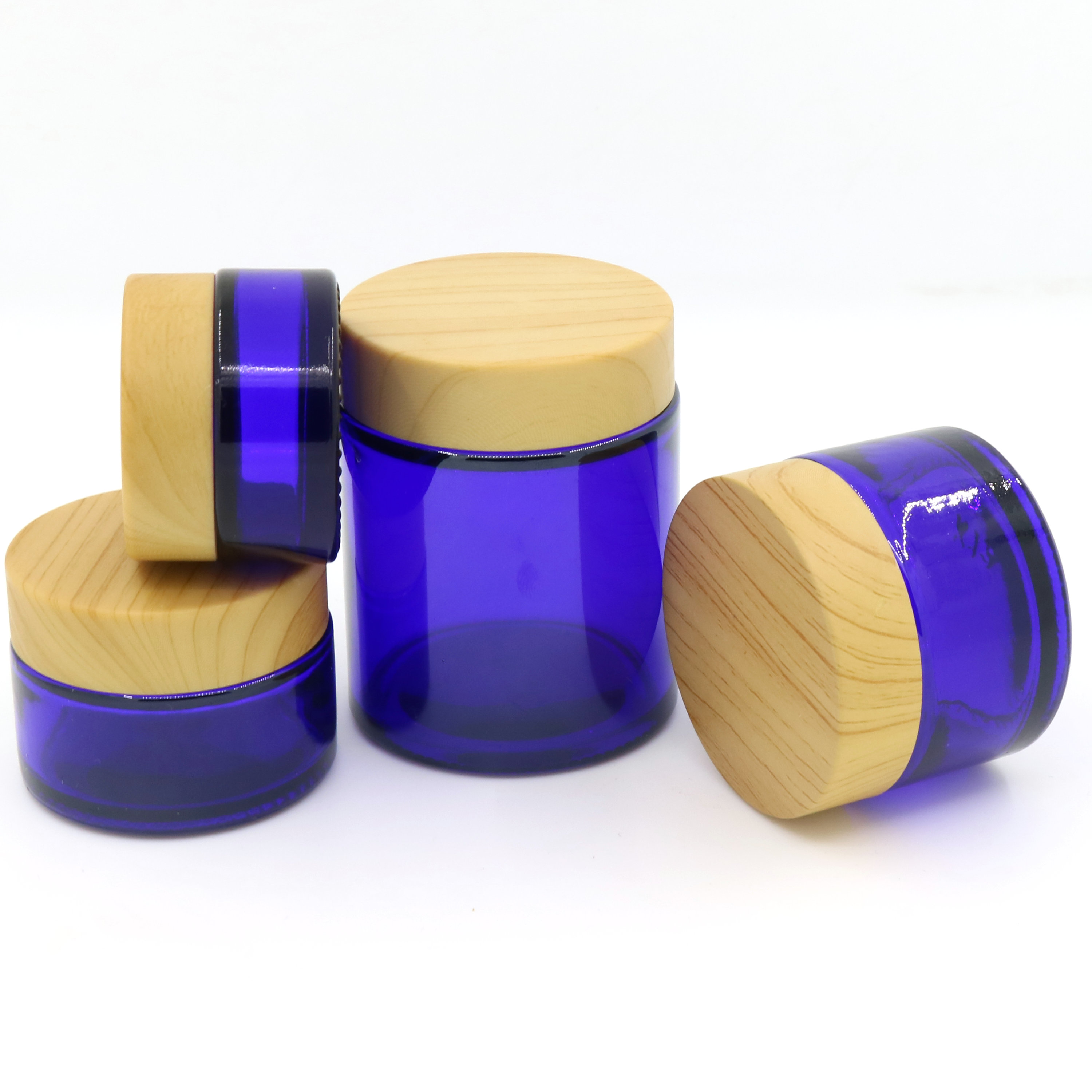 bamboo cream jar 50ml and 100ml pp jars with bamboo cap / wood cap