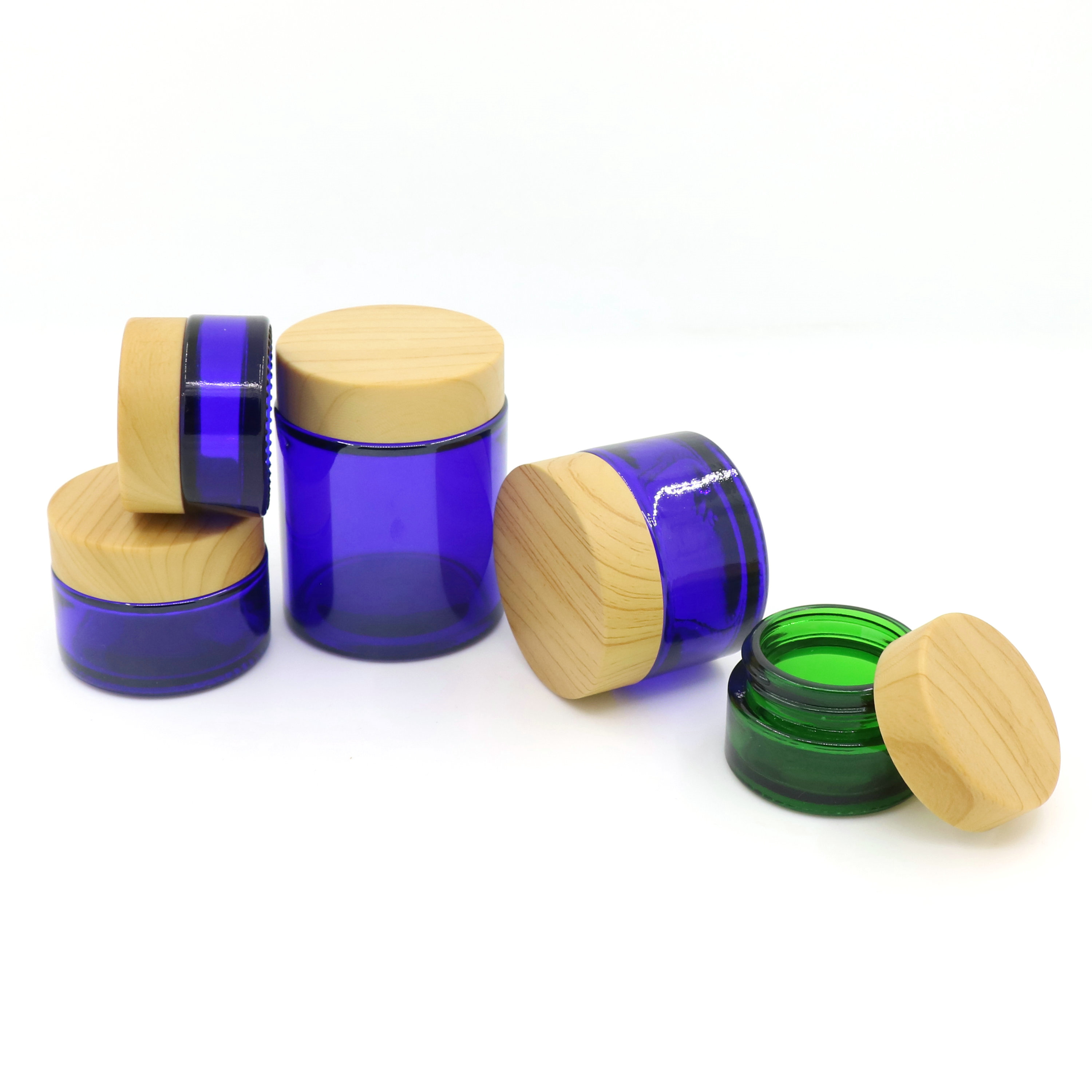 bamboo cream jar 50ml and 100ml pp jars with bamboo cap / wood cap