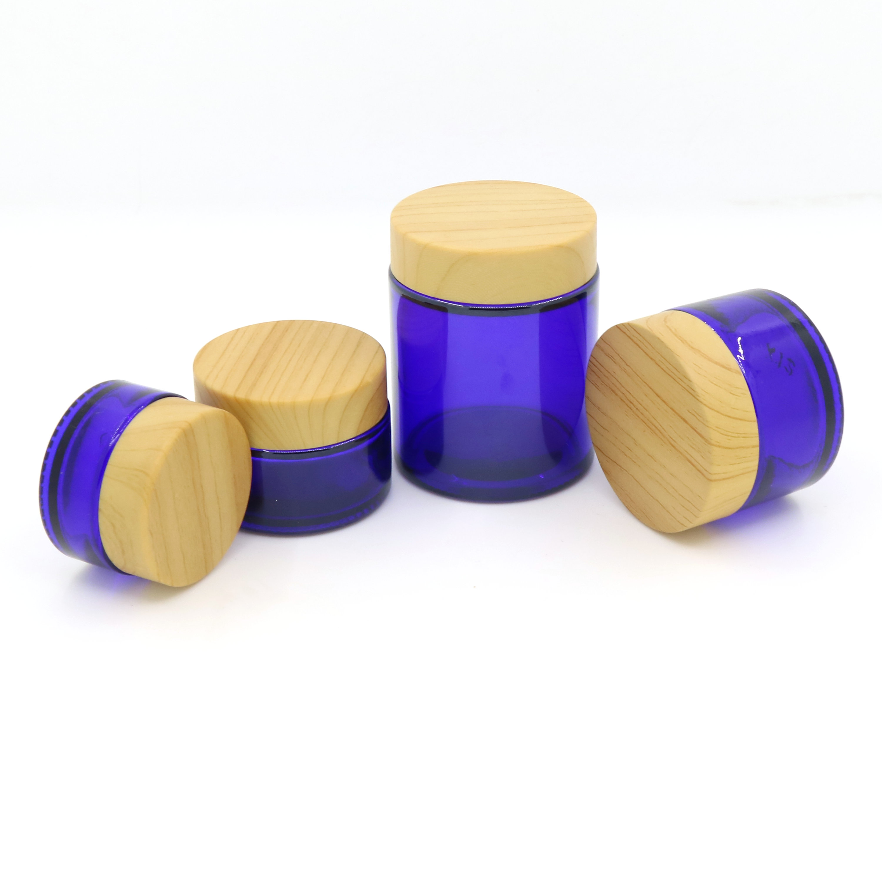 bamboo cream jar 50ml and 100ml pp jars with bamboo cap / wood cap