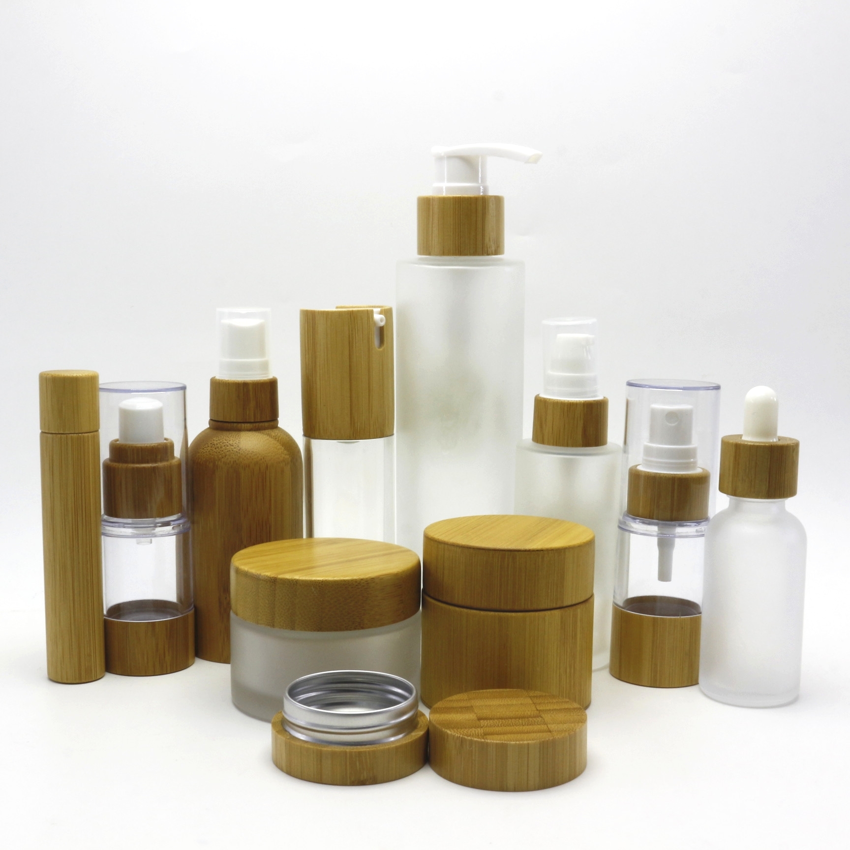 bamboo cream jar with aluminum inner container 30g 50g GJ-223RL