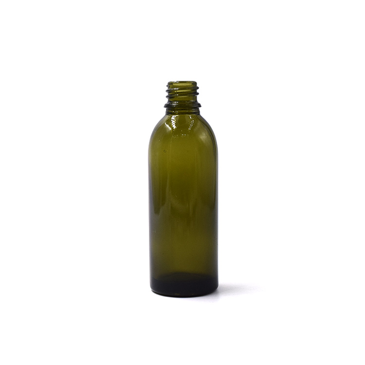 bamboo essential oil cosmetic dropper green glass bottle