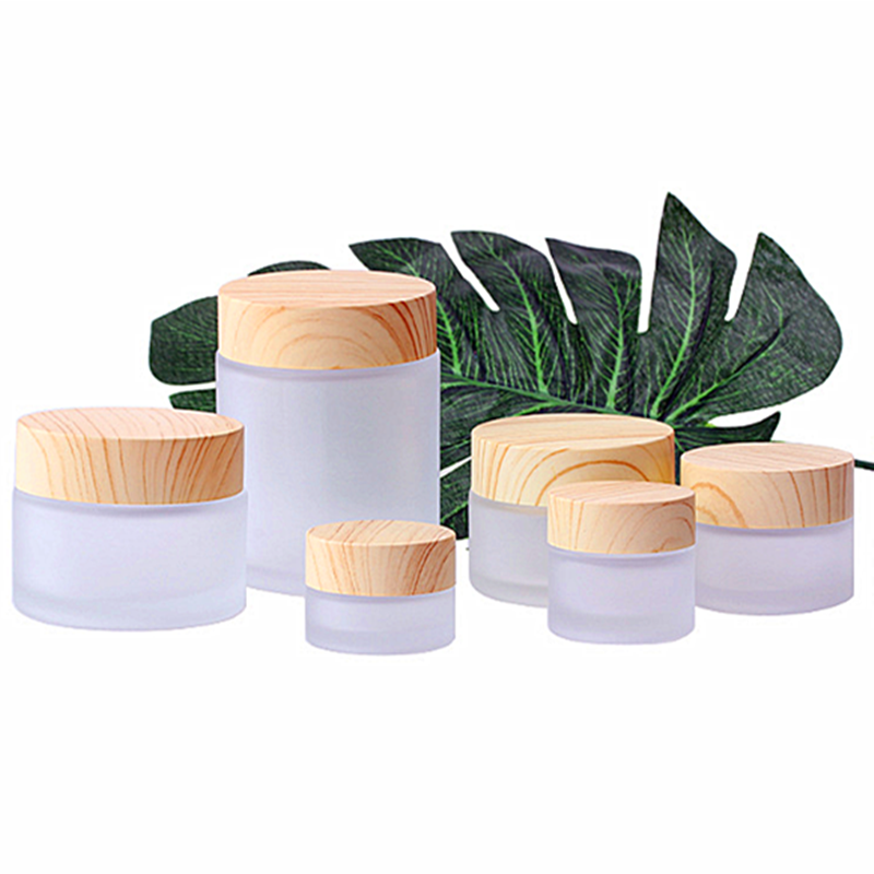 bamboo glass cosmetic jar eco friendly bamboo jar cosmetic cosmetic clear jar bamboo lids frosted 250g