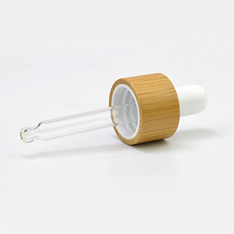 bamboo glass dropper serum essential oil bottle for lotion cosmetic packaging