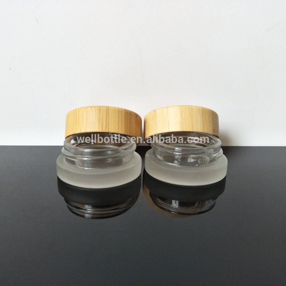 bamboo jar with inner glass cosmetic packaging 30ml 50ml bamboo glass jar GJ-2007A