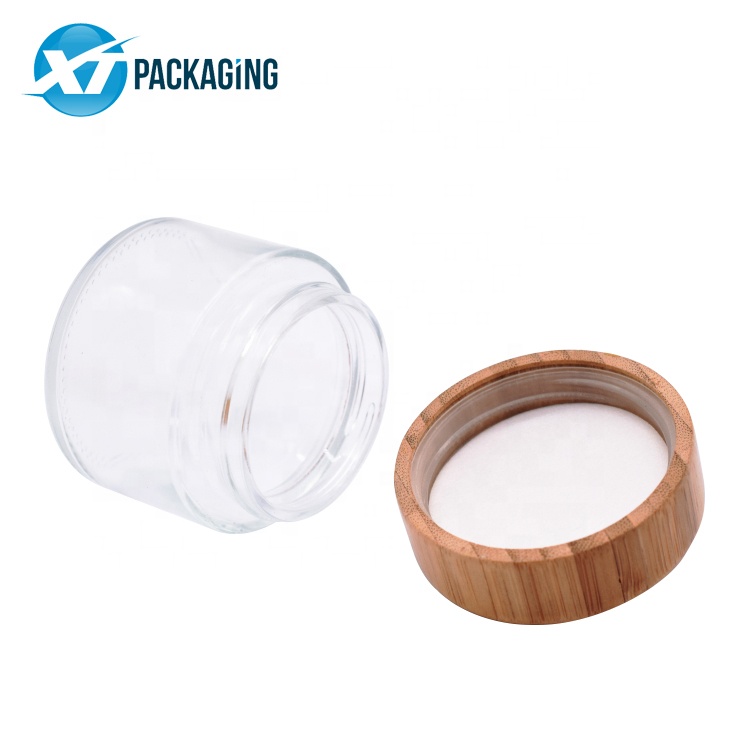 bamboo lid clear glass jar 1oz 4oz wooden cap jar 1 buyer