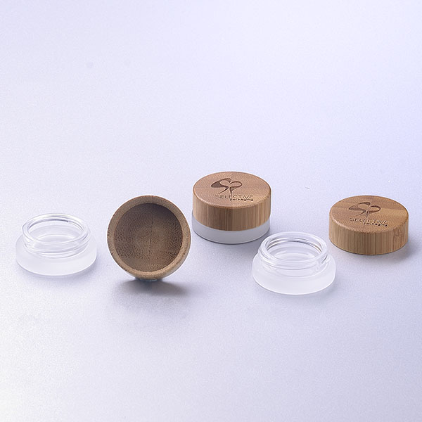 bamboo lid cosmetic glass jar glass screw top jars