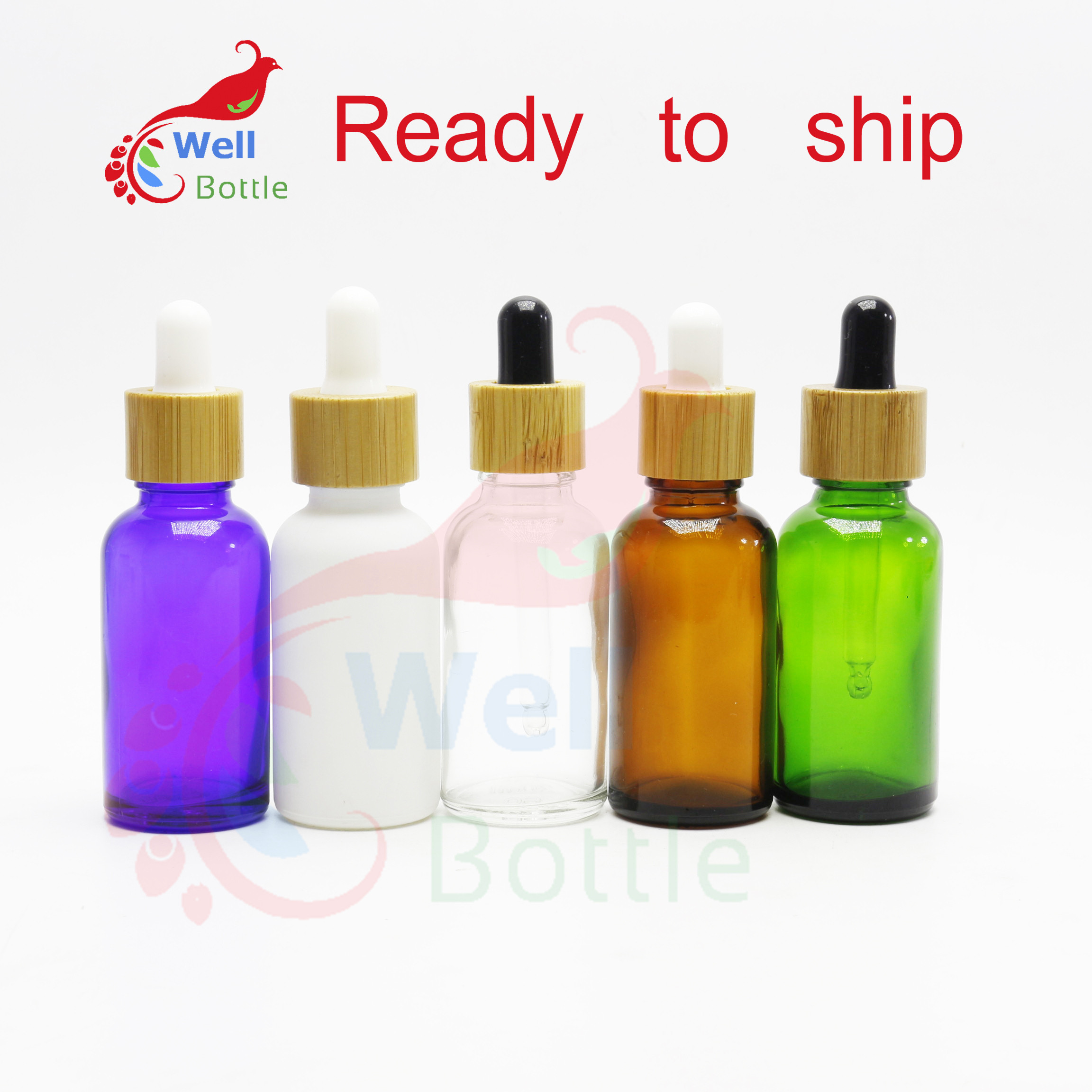 bamboo lid cosmetic jar glass dropper bottle bamboo skin care packaging BJ-8888A