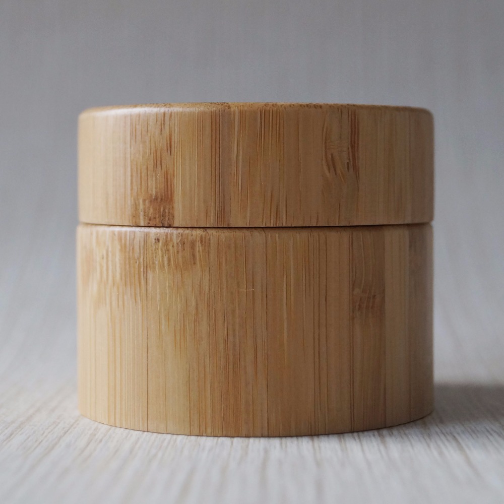 bamboo lid cosmetic jar seal lining glass 100ml 30ml 50ml 100ml Bamboo Jar Cream Empty Bamboo Cosmetic Jars