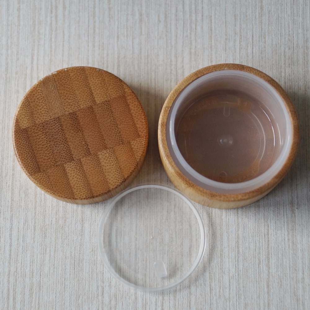 bamboo lid cosmetic jar seal lining glass 100ml 30ml 50ml 100ml Bamboo Jar Cream Empty Bamboo Cosmetic Jars