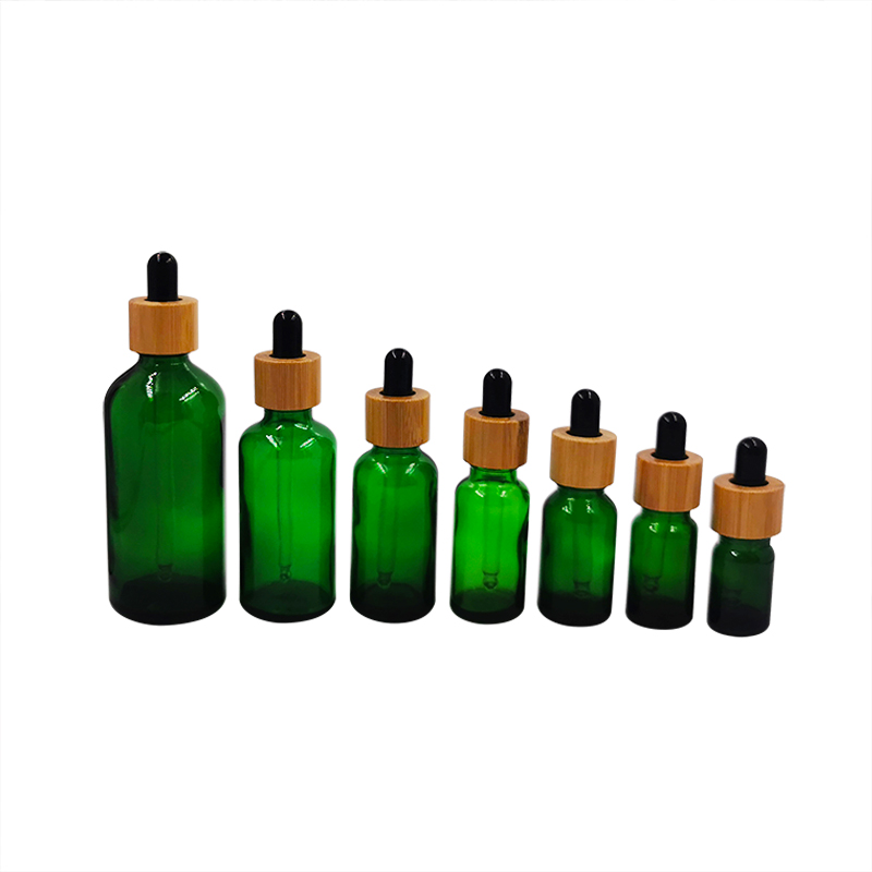 bamboo packaging cosmetics 15ml 30ml 60ml 100ml glass toner bottle with wood dropper cap